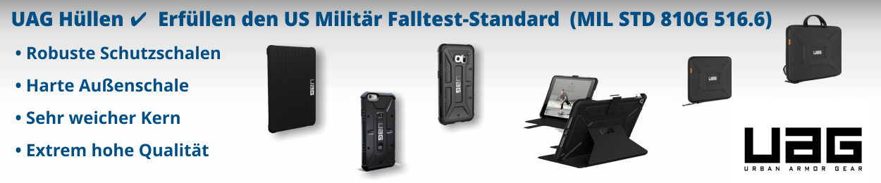 UAG - Handyhüllen nach Falltest-Standard des US Militärs (MIL STD 810G 516.6)